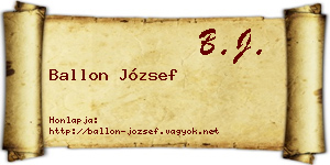 Ballon József névjegykártya